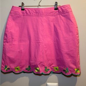 Lilly Pulitzer Pink Skort Size 6 – Floral & Butterfly Embroidery